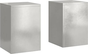 vidaXL Βάση φυτών 2 pcs Ασημί 24 x 24 x 35 εκ. Ανοξείδωτο ατσάλι