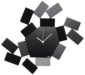 Ρολόι Τοίχου The Scirocco Room MT19 B 46x33,50 Μεταλλικό Black με Δώρο 2 Δαχτυλίδια Πετσέτας Alessi Metal