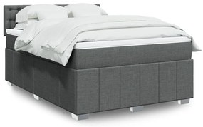 ΚΡΕΒΑΤΙ BOXSPRING ΜΕ ΣΤΡΩΜΑ ΣΚΟΥΡΟ ΓΚΡΙ 140X200 ΕΚ ΥΦΑΣΜΑΤΙΝΟ 3287106