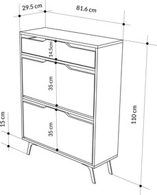 Παπουτσοθήκη Ανοιχτή Μόκα LURUSO 81,6x29,5x110