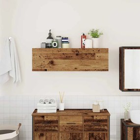vidaXL Ντουλάπι τοίχου μπάνιου Παλιό ξύλο 100x25x30 cm