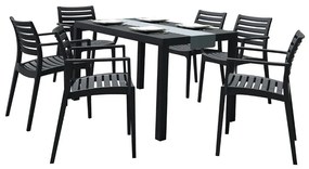 Σετ Τραπεζαρίας 7τμχ Ares Artemis Black 140Χ80Χ75εκ.