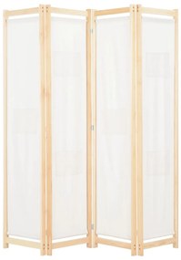 vidaXL Διαχωριστικό Δωματίου με 4 Πάνελ Κρεμ 160x170x4 εκ. Υφασμάτινο