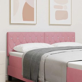 vidaXL Βελούδινο Κεφαλάρι Argyle με κεφαλάρι Ροζ 160 cm Βελούδο