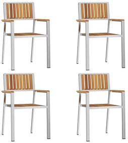 vidaXL Καρέκλα Κήπου 4 pcs Καφέ 56 x 54.5 x 87 εκ. Μασίφ ξύλο ακακίας