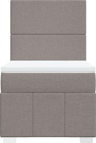 vidaXL Κρεβάτι Boxspring με Στρώμα Taupe 100 x 200 εκ. Υφασμάτινο
