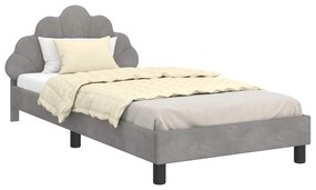 vidaXL Κρεβάτι Παιδικής Κρεβατοκάμαρας με Κεφαλάκι Ανοιχτό γκρι