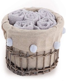 Λαβέτες Please Σε Καλαθάκι Σετ 5τμχ 1122-Grey Nef-Nef Towels Set 30x30cm 100% Βαμβάκι