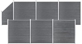 Πάνελ Περίφραξης 6 Τετράγωνα + 1 Κεκλιμένο Γκρι 1138x186 εκ WPC