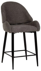 Σκαμπό Μπαρ HM8586.01 55x62x105cm Μεσαίου Ύψους Με Μπουκλέ Ύφασμα Grey Metal, Fabric
