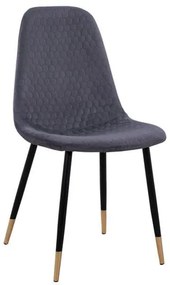 Καρέκλα Lucille HM8552.01 Grey 45Χ56Χ81Υ εκ. Σετ 4τμχ Velvet, Metal