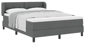 vidaXL Κρεβάτι box spring με στρώμα Σκούρο γκρι 160 x 200 cm ύφασμα