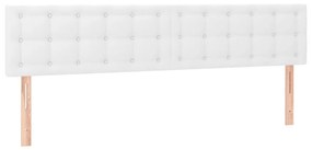 Κεφαλάρι Κρεβατιού LED Λευκό 160x5x78/88 εκ. Συνθετ. Δέρμα - Λευκό