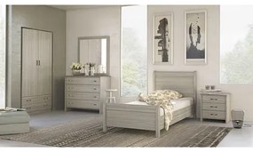 Savvidis Furniture  Σετ Κρεβατοκάμαρας 5τμχ (κρεβάτι για στρώμα 90x190,κομοδίνο,τουαλέτα,καθρέφτης και ντουλάπα δίφυλλη) N26 Όλιβ Μελαμίνη BEST-8080356