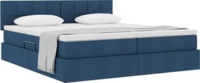 vidaXL Κρεβάτι Αποθήκης με στρώμα Μπλε 180 x 200 cm Τεχνητό Δέρμα