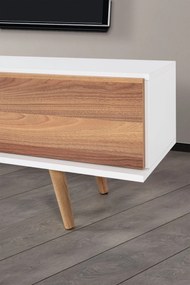 Έπιπλο Τηλεόρασης Λευκό / Καρυδί DACREL 160x35x18