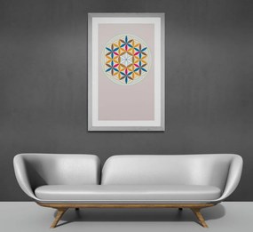 Αφίσα με παρπαστού Πολύχρωμα Mandala - 60x90 silver