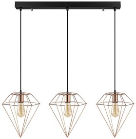 Φωτιστικό Οροφής - Ράγα Elmas 892OPV1623 100x30x134cm 3xE27 40W Black-Copper Opviq