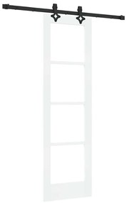 vidaXL Συρόμενη Πόρτα Λευκό 61 x 198.5 εκ. Ξύλο και μέταλλο