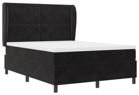 vidaXL Κρεβάτι με Στρώμα  Μαύρο 140x200 εκ Βελούδο