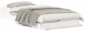 vidaXL Κρεβάτι δαπέδου Λευκό 90 x 190 cm Μασίφ ξύλο πεύκου