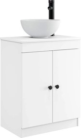 vidaXL Καθρέφτης μπάνιου με νιπτήρα Λευκό 54 x 35 x 83 εκ