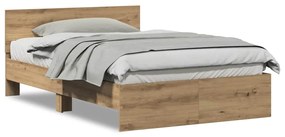 vidaXL Σκελετός Κρεβατιού Artisan Oak 120 x 190 cm Επεξεργασμένο ξύλο