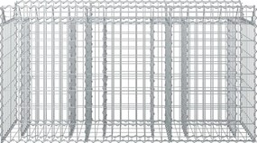 vidaXL Ανασηκωμένο κρεβάτι gabion Ασημί