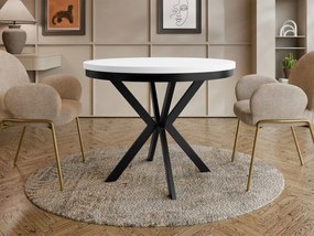 Τραπέζι Edder 120 επεκτεινόμενο-Λευκό-Μαύρο