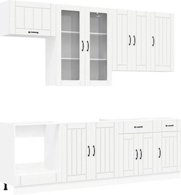 vidaXL Μονάδα κουζίνας LUCCA 8 pcs Λευκό Επεξεργασμένο Ξύλο