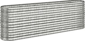 vidaXL Ζαρντινιέρα Ασημί 224x40x68 εκ. Γαλβανισμένος χάλυβας