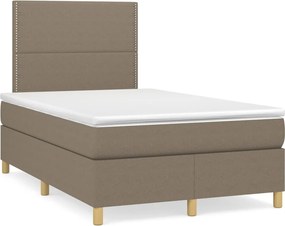 vidaXL Κρεβάτι Boxspring με Στρώμα Taupe 120x200 εκ. Υφασμάτινο