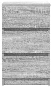 Κομοδίνα με 3 συρτάρια 2 τεμάχια Γκρι Sonoma 39x35x65 εκ. - Γκρι