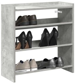 Ράφι παπουτσιών vidaXL Γκρι μπετόν 60x25x62 cm Κατασκευασμένο ξύλο