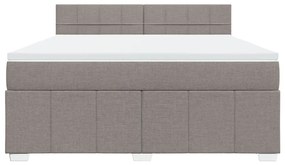 vidaXL Κρεβάτι Boxspring με Στρώμα Taupe 180x200 εκ. Υφασμάτινο