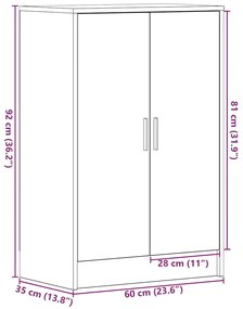 ΠΑΠΟΥΤΣΟΘΗΚΗ ΜΑΥΡΗ ΒΕΛΑΝΙΔΙΑ 60X35X92 ΕΚ. ΕΠΕΞΕΡΓΑΣΜΕΝΟ ΞΥΛΟ 862074