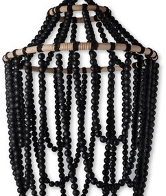 Ceiling Light S Line 110cm Κρεμαστό Χειροποίητο Με Ξύλινες Μαύρες Χάντρες SS26-0071