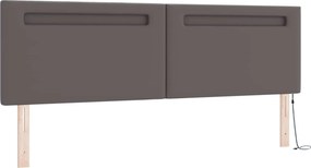 vidaXL Κρεβάτι με ελατήρια με στρώμα Γκρι 180 x 200 cm Τεχνητό δέρμα