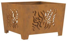 vidaXL Σχάρα Φωτιάς Τετράγωνη 60x60x40 εκ Κατασκευασμένη από Αweathering Χάλυβα