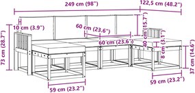 vidaXL Σειρά Καναπέ Εξωτερικού 6 pcs Άσπρο και Ανθρακί Πολυεστέρας