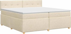 vidaXL Κρεβάτι box spring με στρώμα Κρεμ 200 x 200 cm Ύφασμα