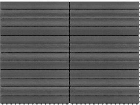 vidaXL Πλάκα Κατασκευής 6 pcs Γκρι 60 x 30 cm WPC