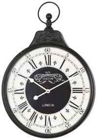 Inart Ρολόι Τοίχου Cloco Μεταλλικό 60x6x86εκ Μαύρο 351-000023