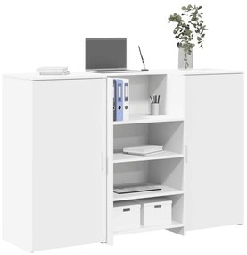 vidaXL Γραφείο υποδοχής Λευκό 155x50x103,5 εκ. Επεξεργασμένο Ξύλο