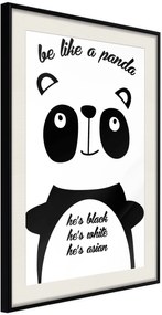 Αφίσα - Tolerant Panda - 30x45 - Μαύρο - Με πασπαρτού