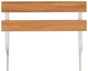 vidaXL Σετ Τραπεζαρίας Bistro Πτυσσόμενο 5 τεμ. Μασίφ Ακακία &amp; Ατσάλι