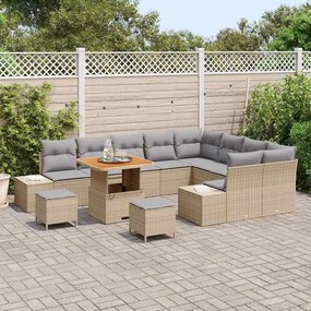 vidaXL Σετ Καναπέ Κήπου 12 pcs Μπεζ, Ανοιχτό Γκρι 80 x 80 x 71 cm