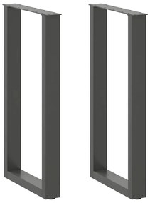 Πόδια Τραπεζιού Μπαρ σε Σχήμα U 2 τεμ. Ανθρακί 50x(90-91) εκ. Ατσάλι