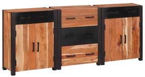 vidaXL Πλαϊνό γραφείο 3 pcs Καφέ 165 x 30 x 75 εκ Μασίφ ξύλο ακακίας