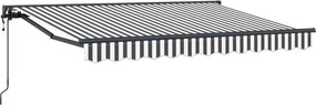 vidaXL Ηλεκτρικό Αναδιπλούμενο Σκίαστρο Γκρι και Λευκό 2,5 x 2 m
